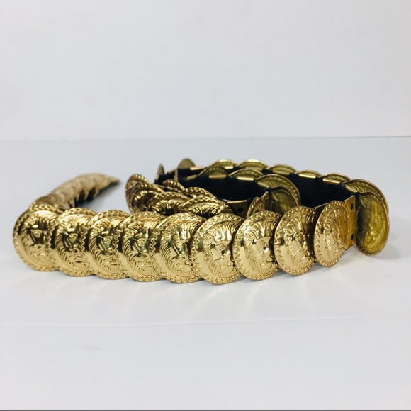 unbranded Accessories - Gold Tiger Coin Statement Belt M